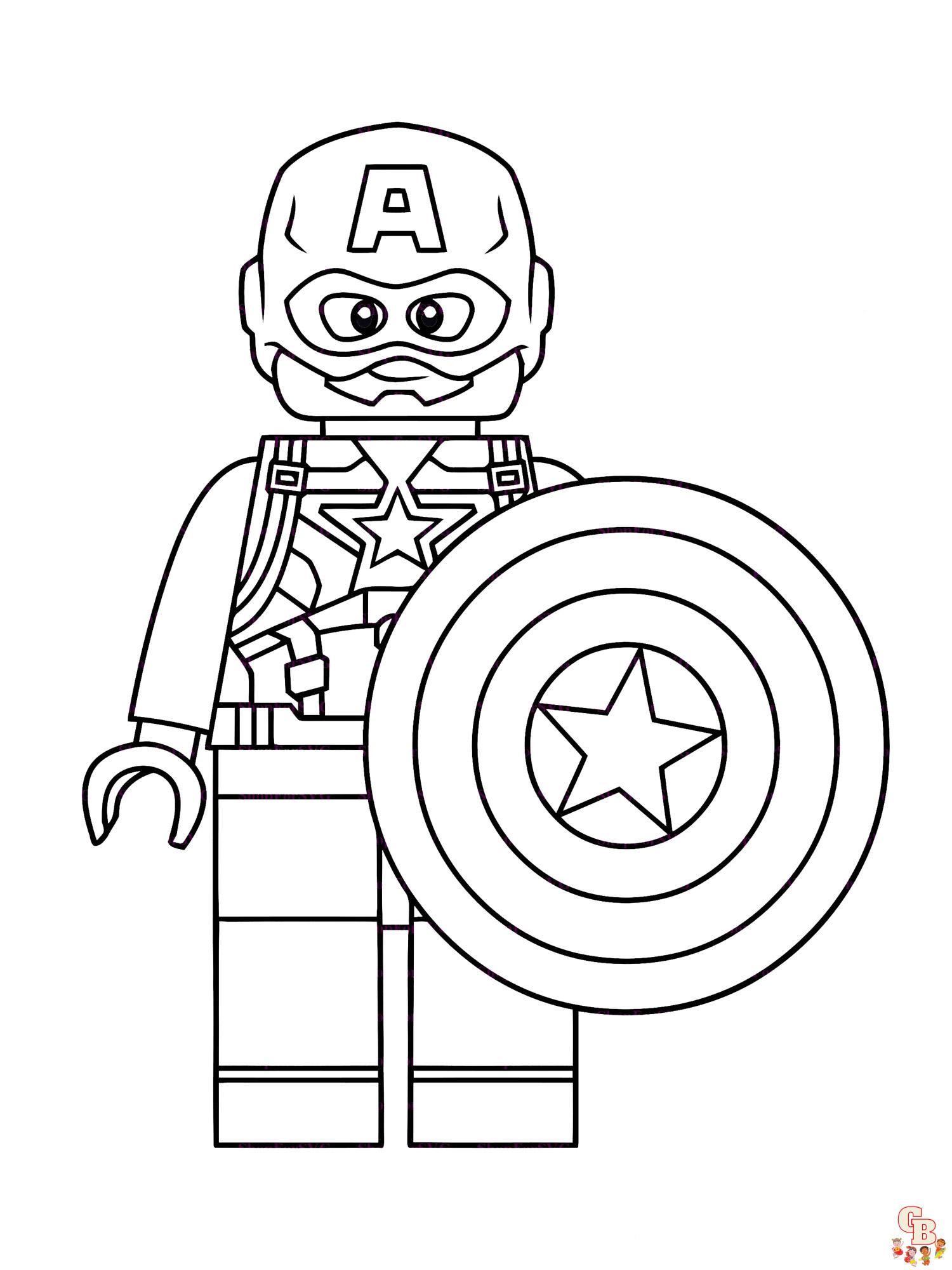 Ausmalbilder Lego Captain America 2