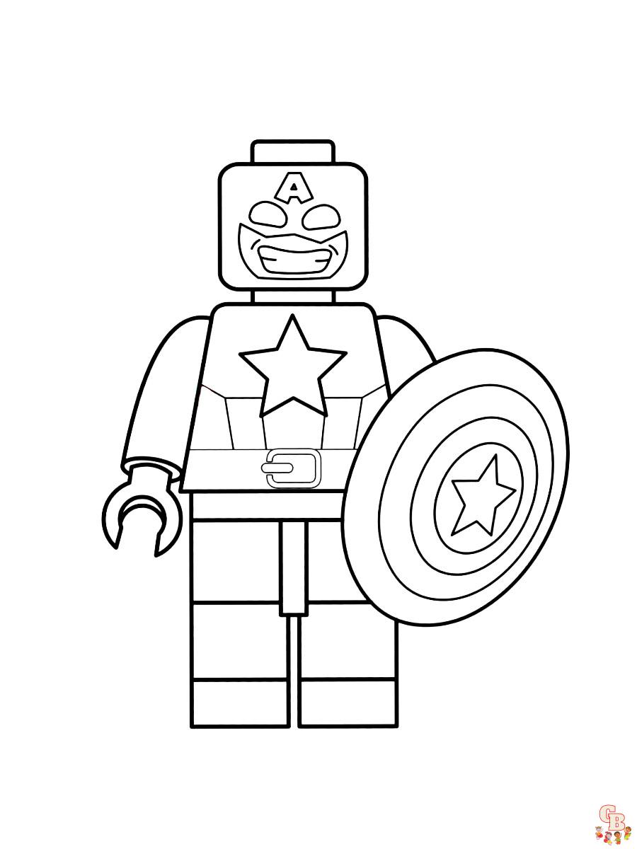 Ausmalbilder Lego Captain America 3