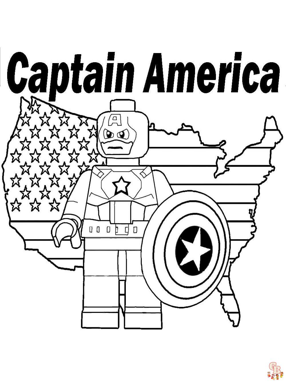 Ausmalbilder Lego Captain America 6