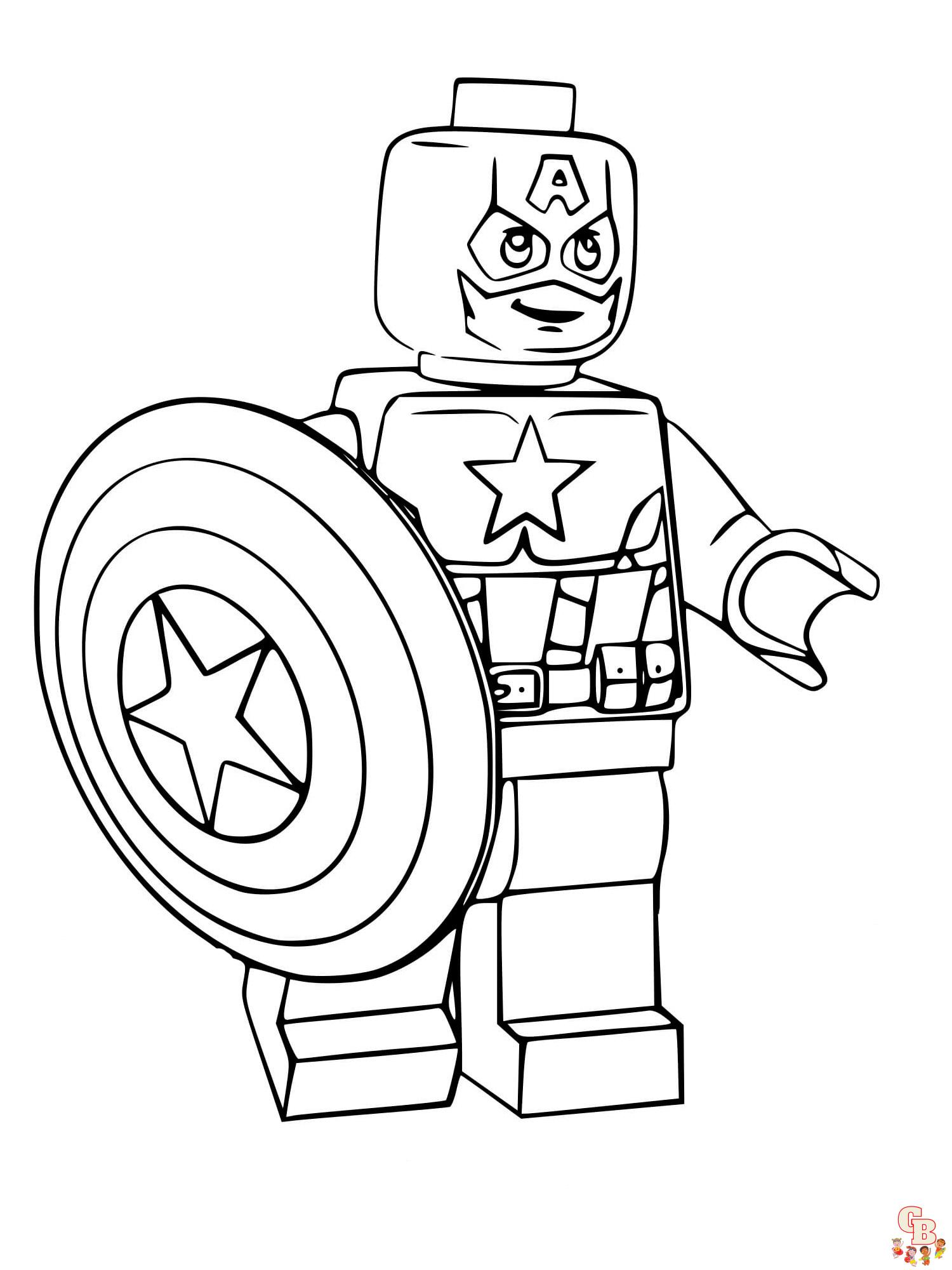 Ausmalbilder Lego Captain America 8
