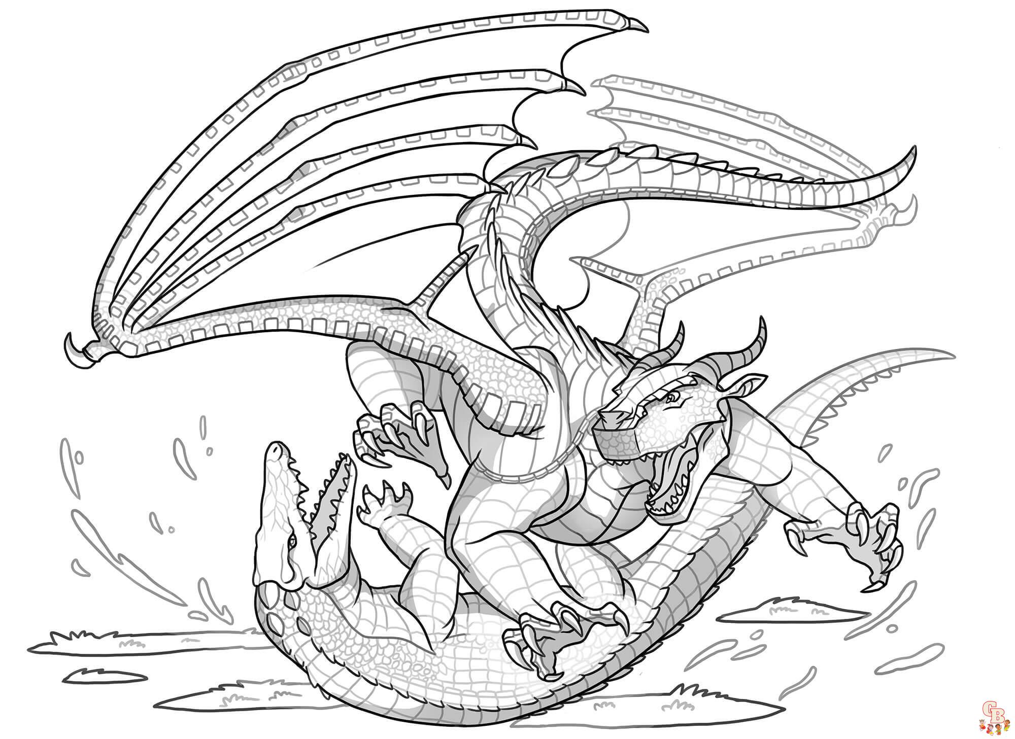 Ausmalbilder Mudwing Dragon von Wings of Fire Kreativer Spaß