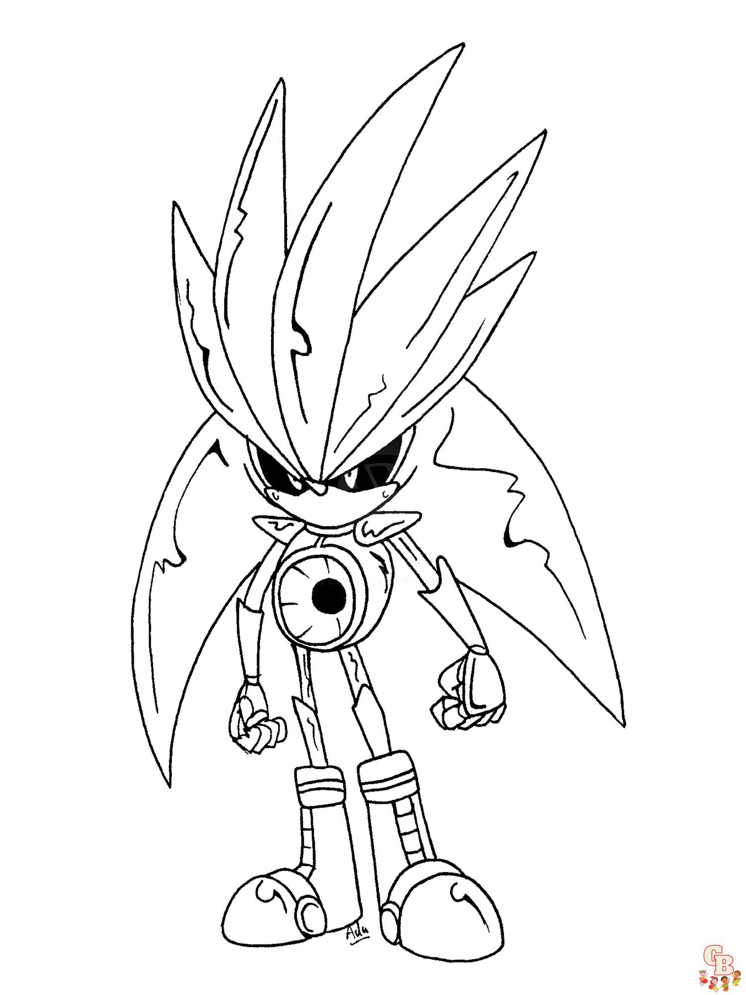 Ausmalbilder Metal Sonic Sonic The Hedgehog Zum Ausmalen