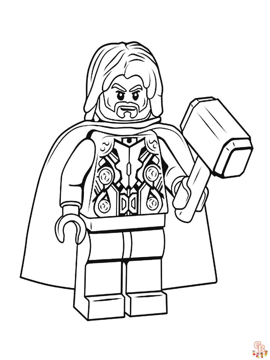 Lego Thor Coloring Page 1