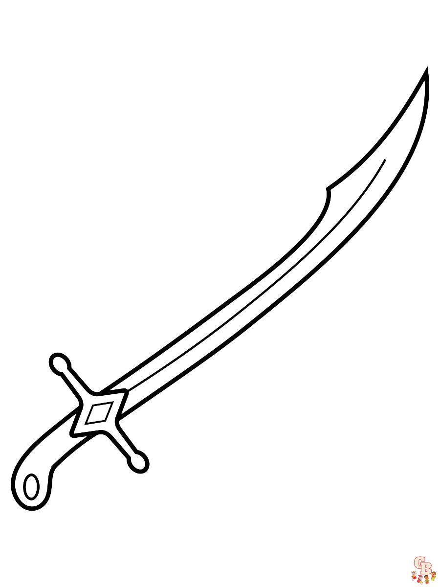 Ausmalbilder Schwert 32