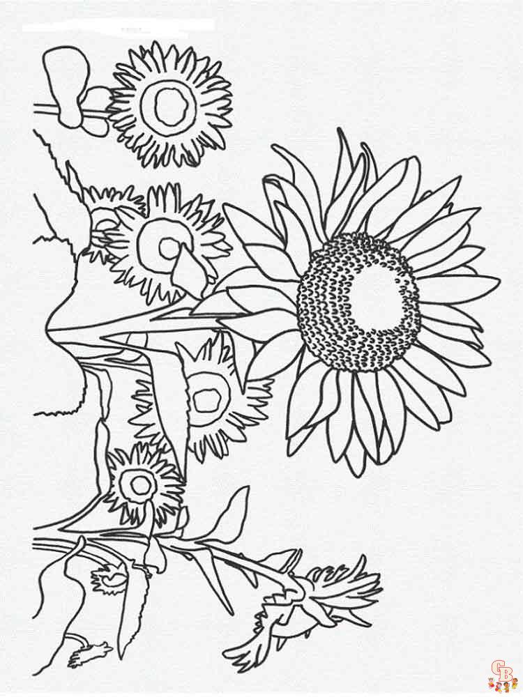 Ausmalbilder Sonnenblumen 47