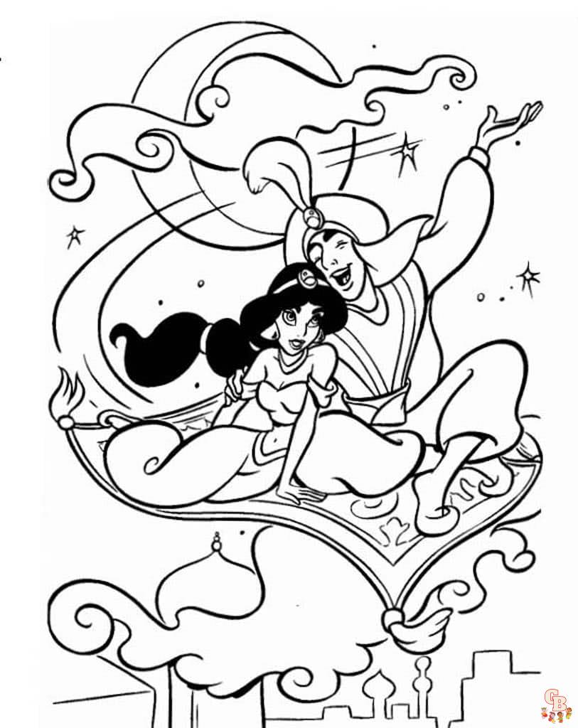Jasmine Und Aladdin ausmalbilder kostenlos 1