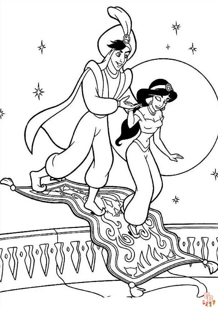 Jasmine Und Aladdin ausmalbilder kostenlos 2