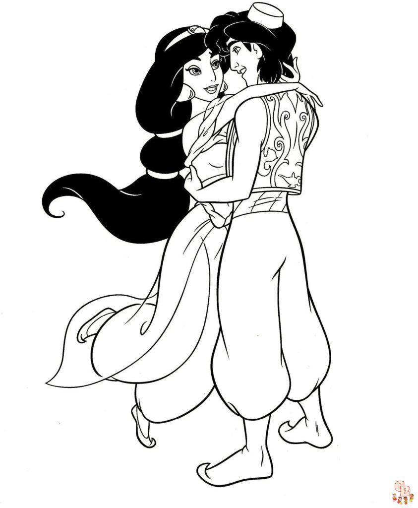 Jasmine Und Aladdin ausmalbilder zum ausdrucken 2