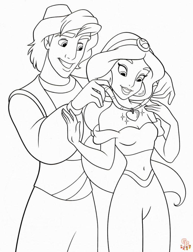 Jasmine Und Aladdin zum ausdrucken