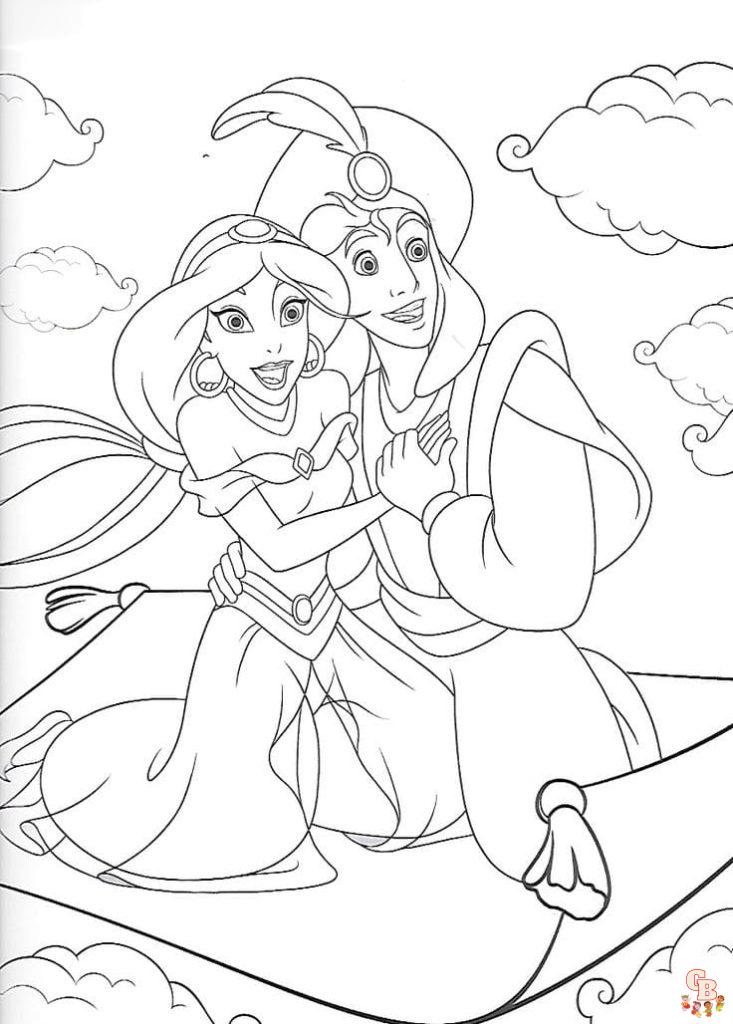 Jasmine Und Aladdin zum ausmalen