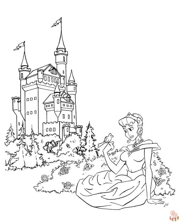 Prinzessin Schloss ausmalbilder zum ausdrucken
