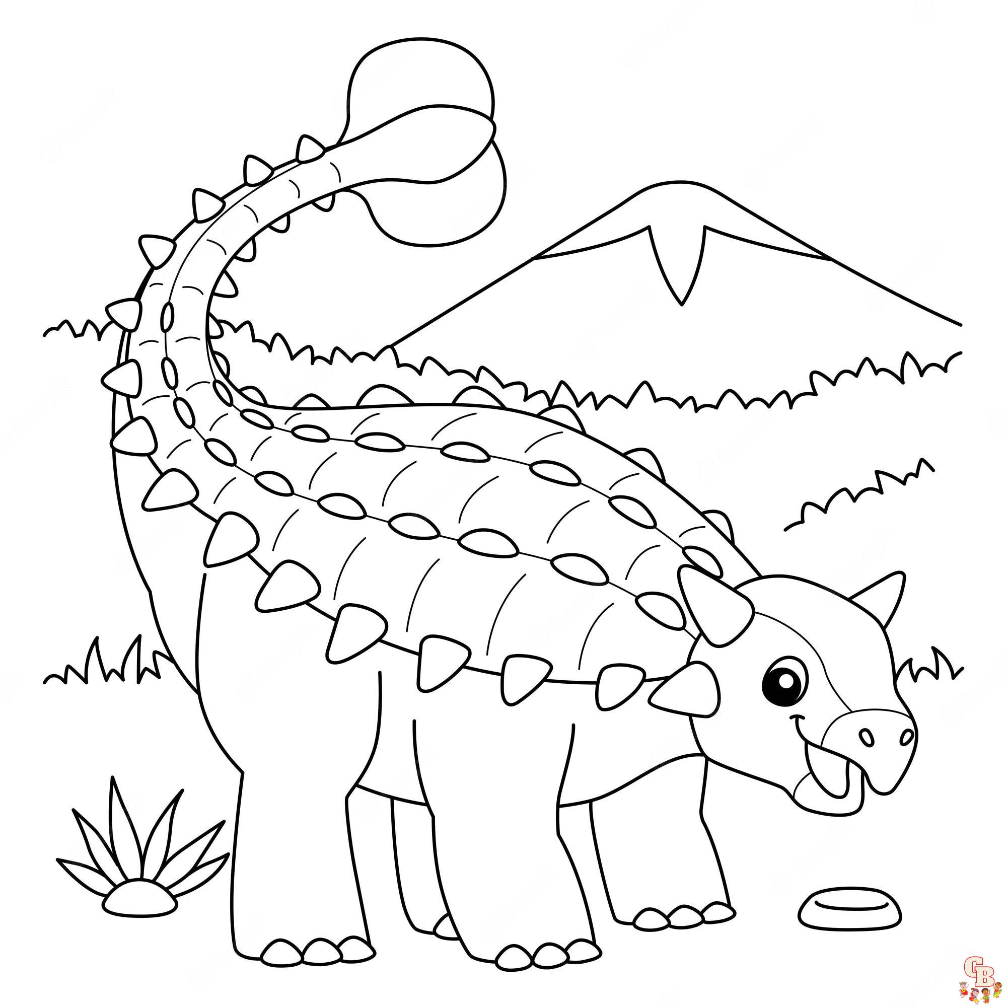 Ausmalbilder Ankylosaurus 2