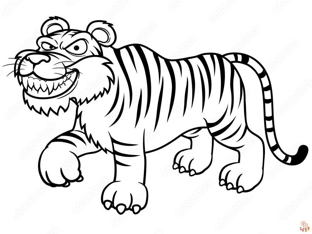 Ausmalbilder Cartoon Tiger