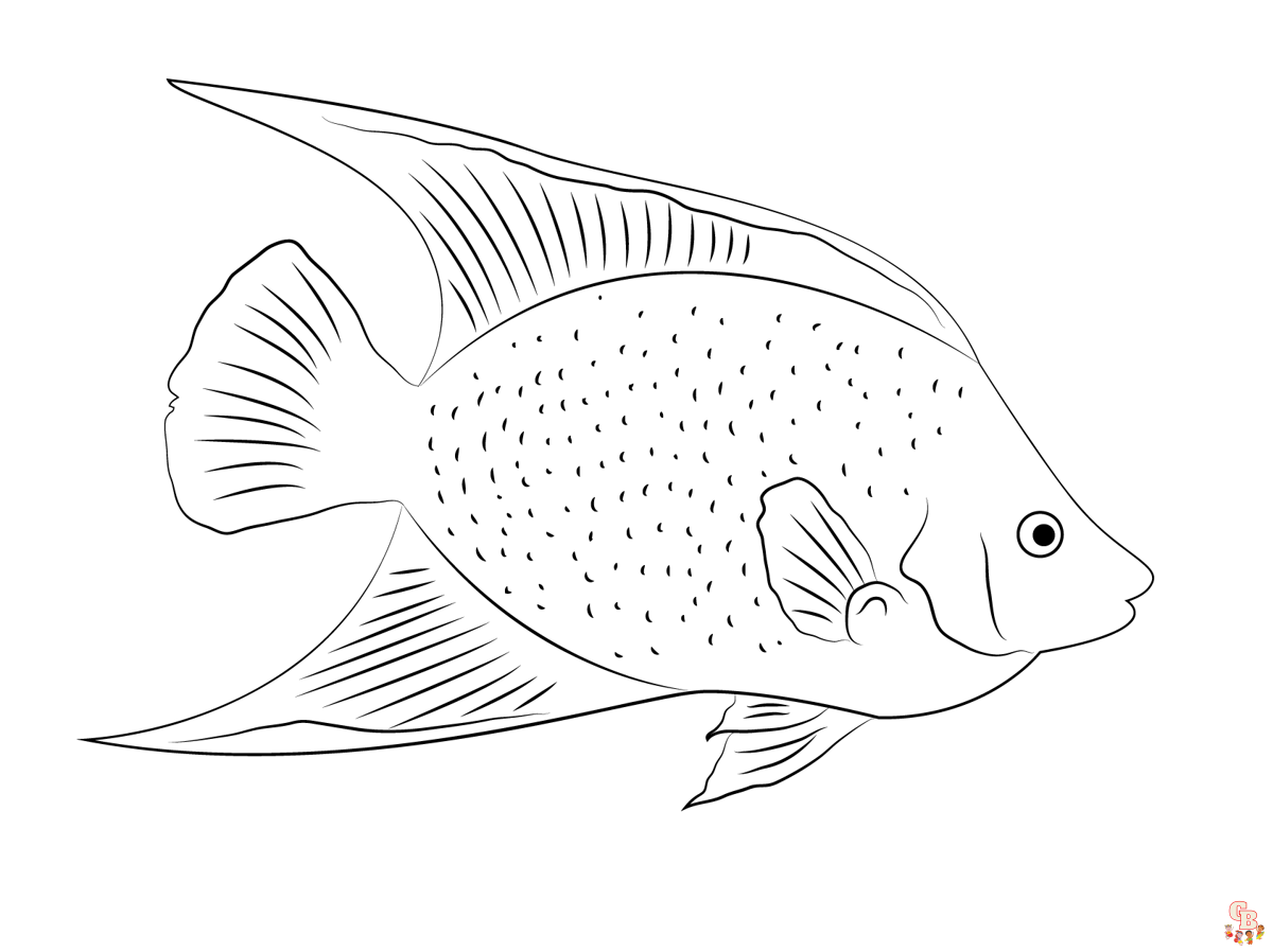 Ausmalbilder Koenigin Kaiserfisch