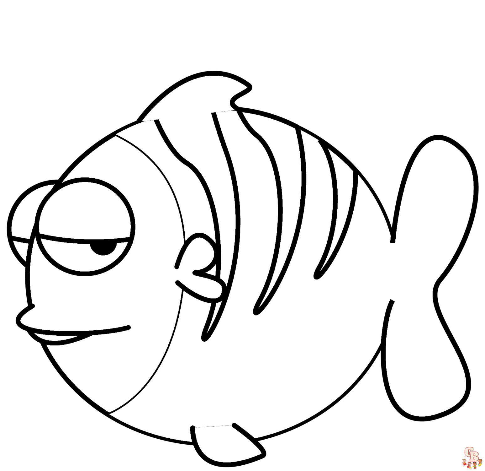 Ausmalbilder Lustige Cartoon Fische 2