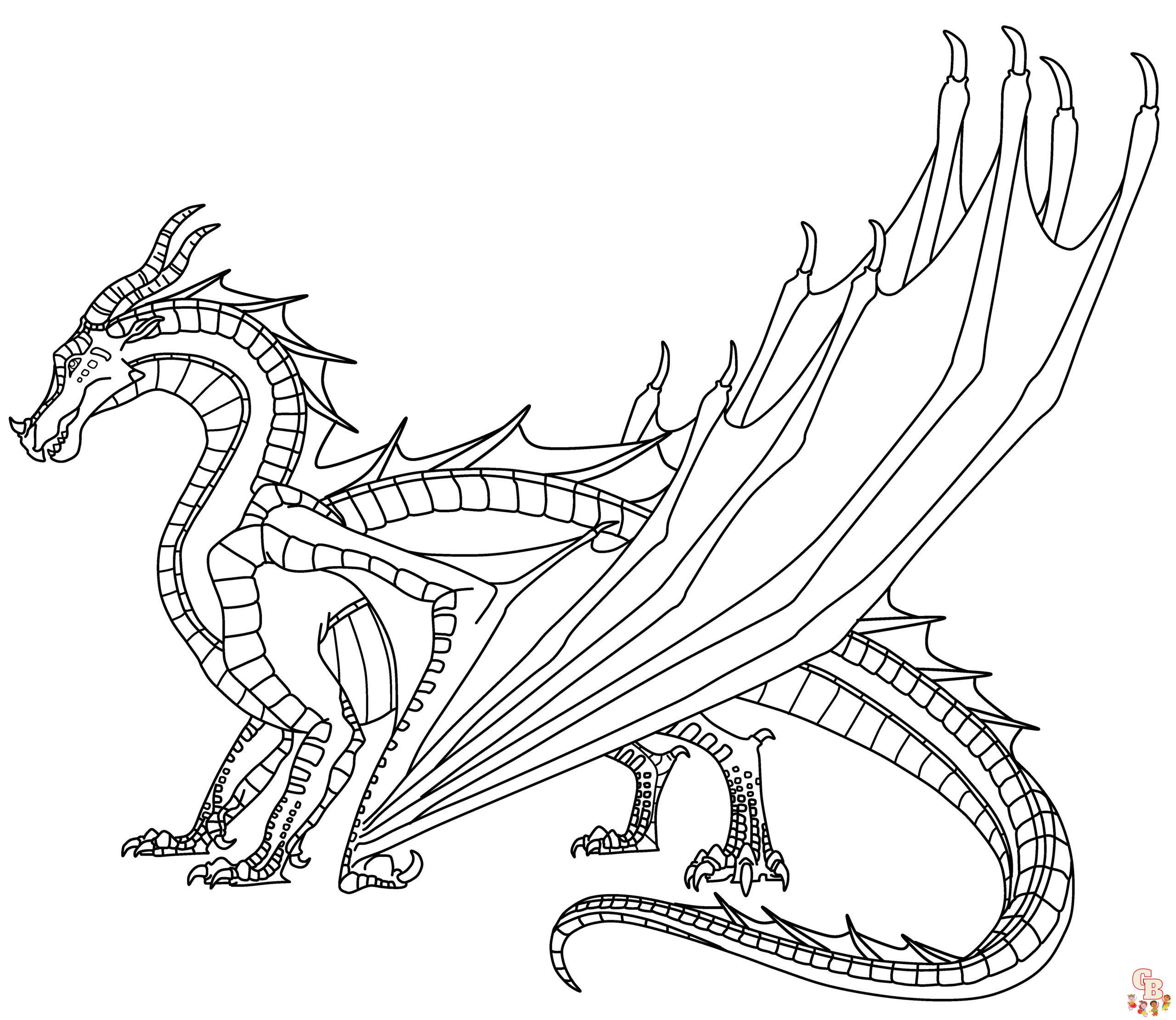 Ausmalbilder Mudwing Dragon von Wings of Fire 2