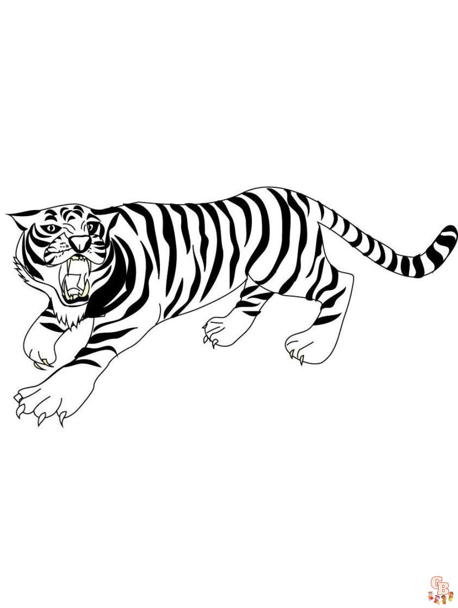 Ausmalbilder Tiger rennt
