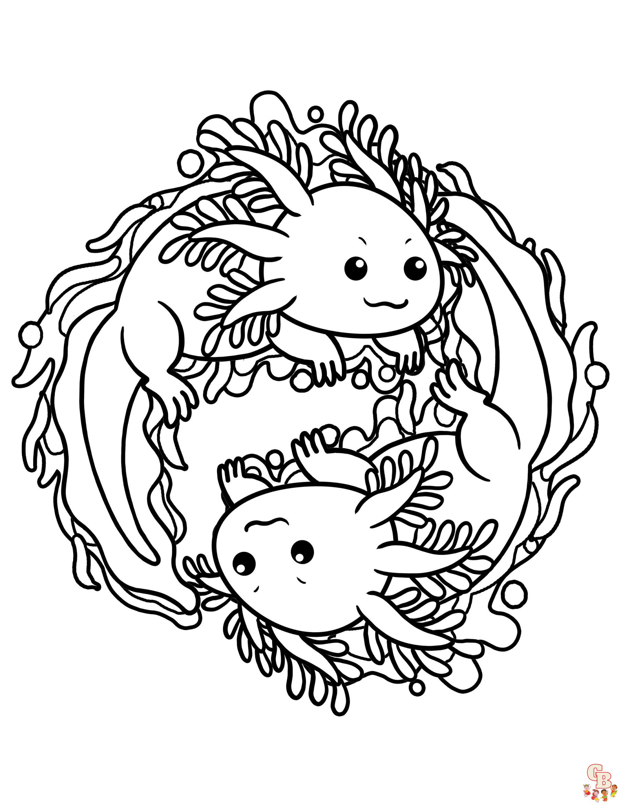 Axolotl zum ausmalen