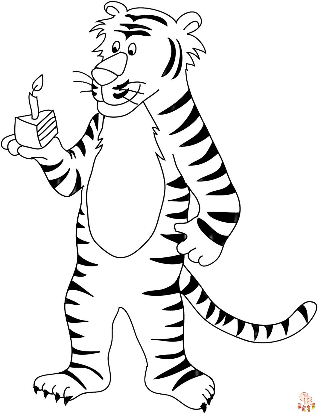 Cartoon Tiger zum ausmalen