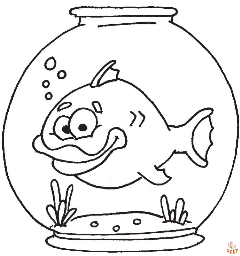 Lustige Cartoon Fische ausmalbilder zum ausdrucken