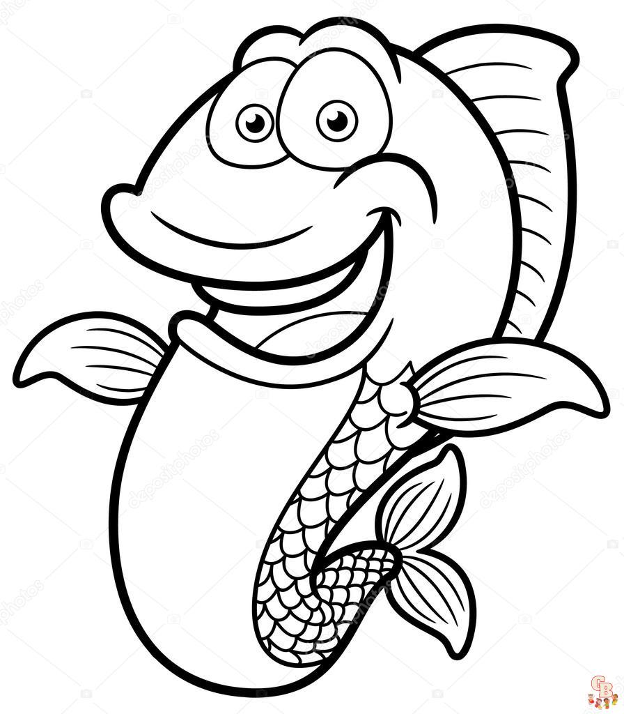 Lustige Cartoon Fische zum ausdrucken