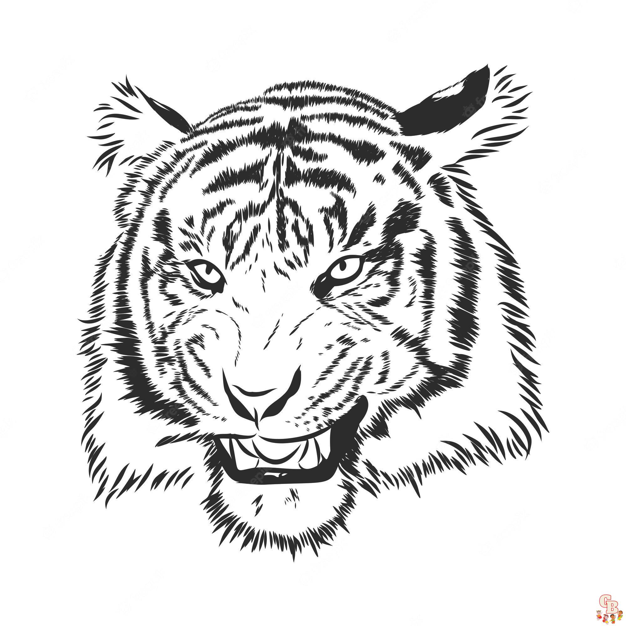 Malvorlagen Tiger bruellt