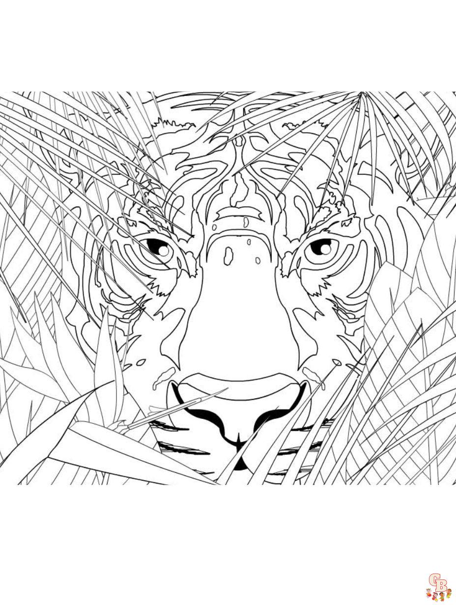Malvorlagen abstrakter Tiger 2