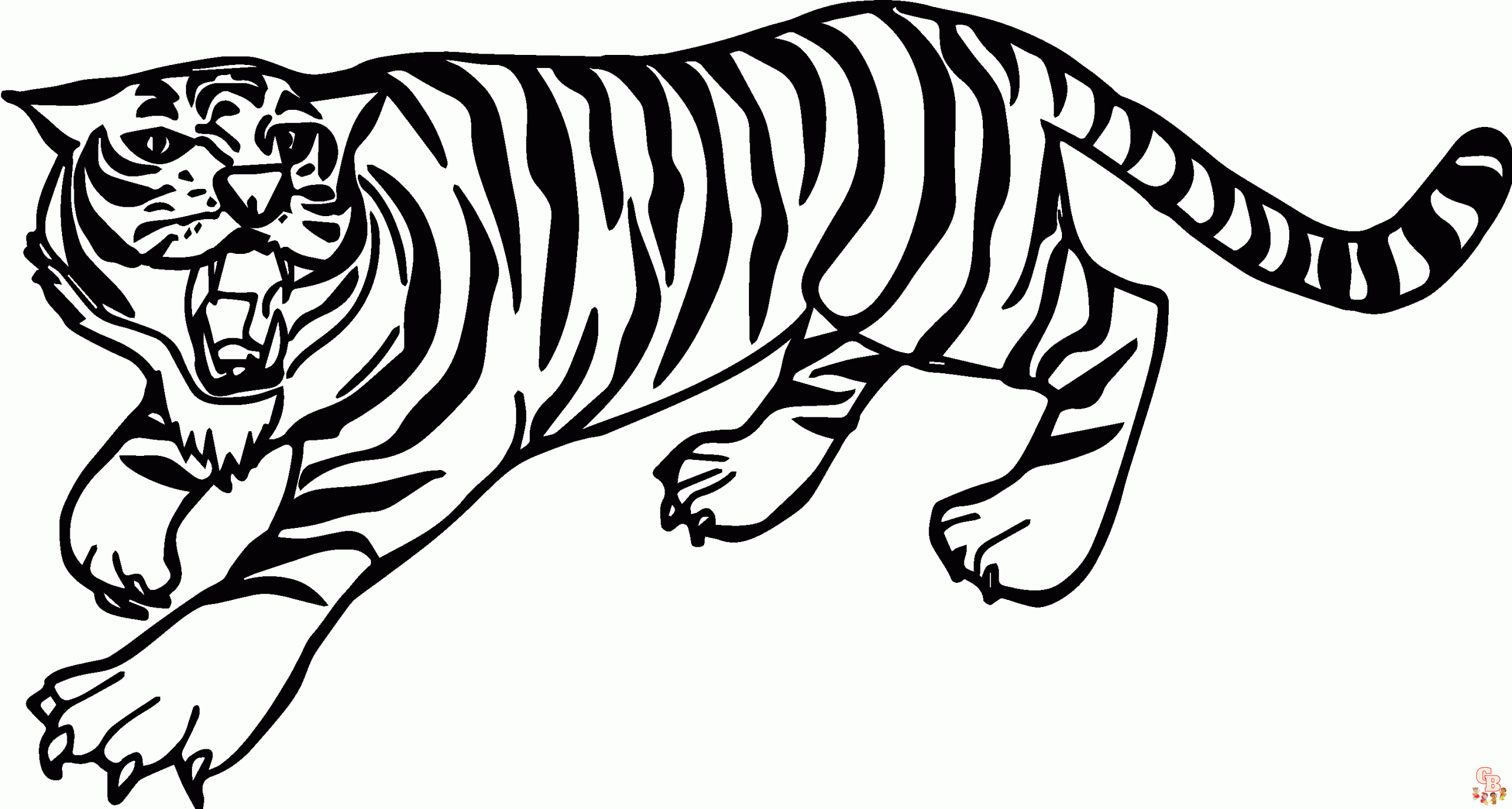 Malvorlagen wuetender Tiger