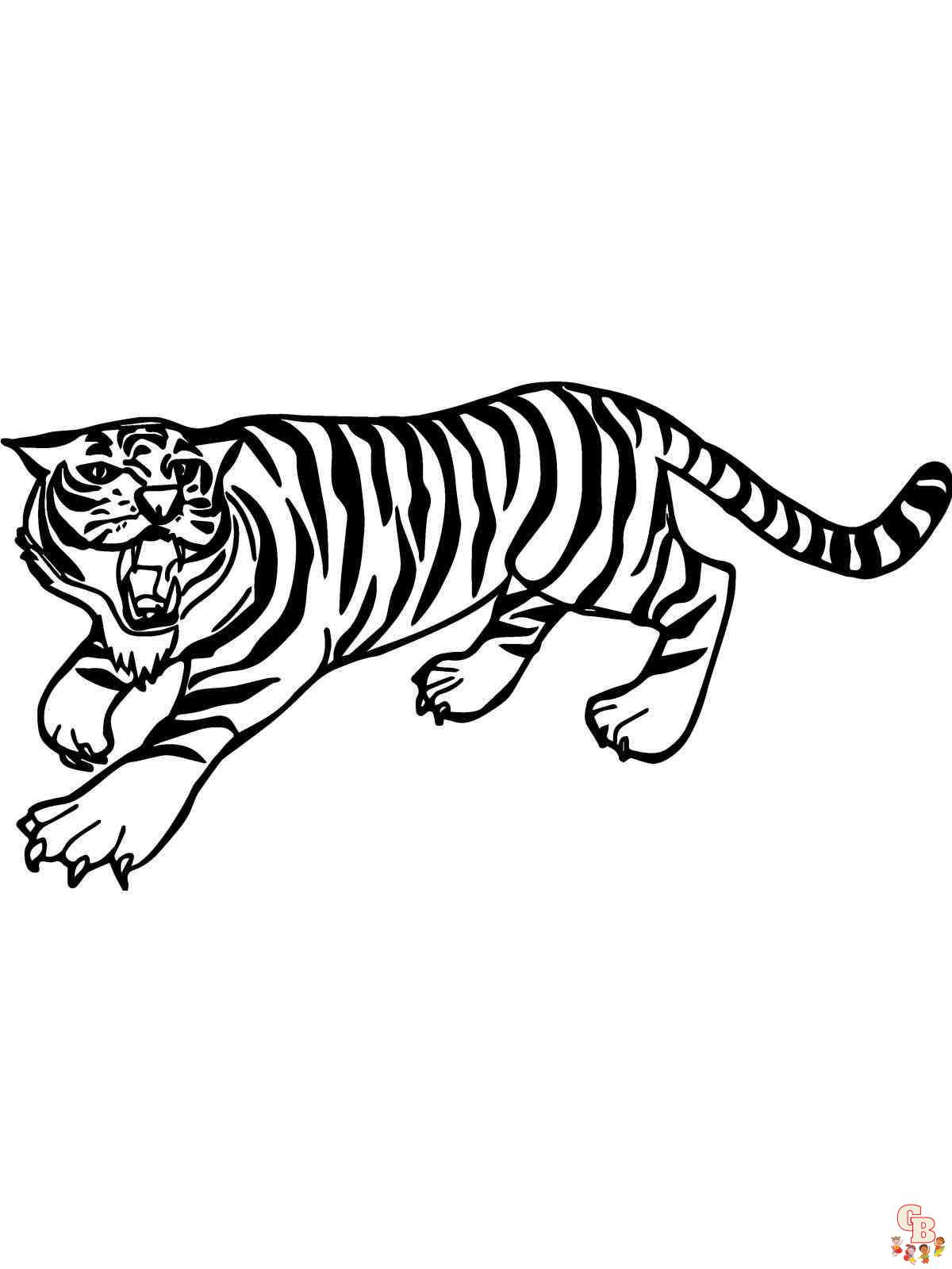 Tiger auf der Jagd ausmalbilder zum ausdrucken