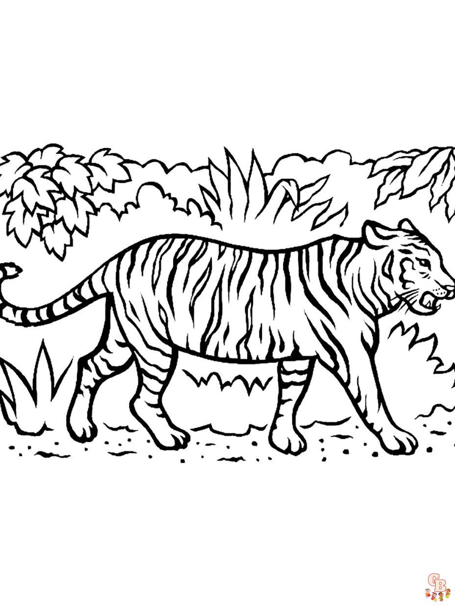 Tiger im Dschungel ausmalbilder zum ausdrucken 2
