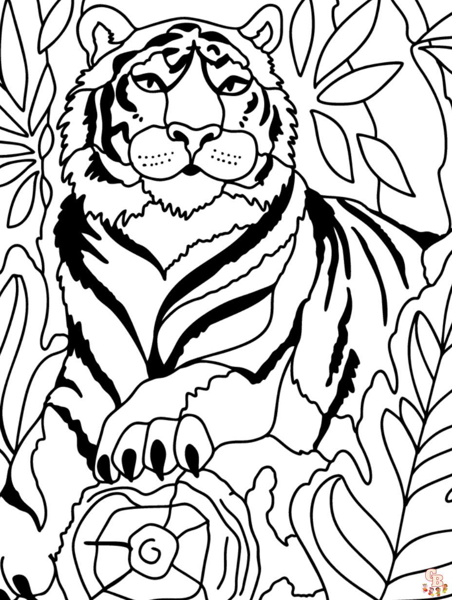 Tiger im Dschungel ausmalbilder zum ausdrucken