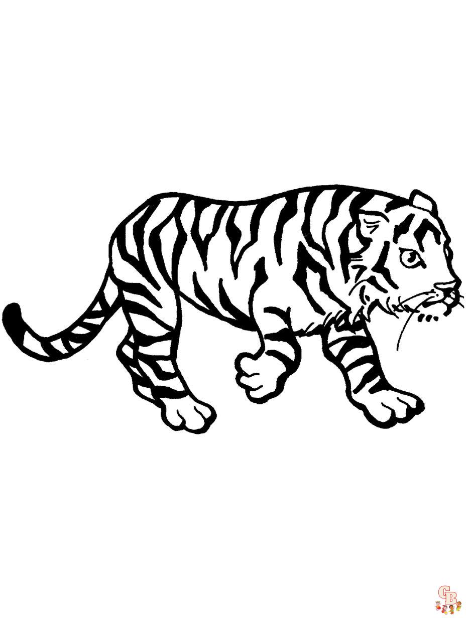 Tiger rennt Ausmalbilder fuer kinder