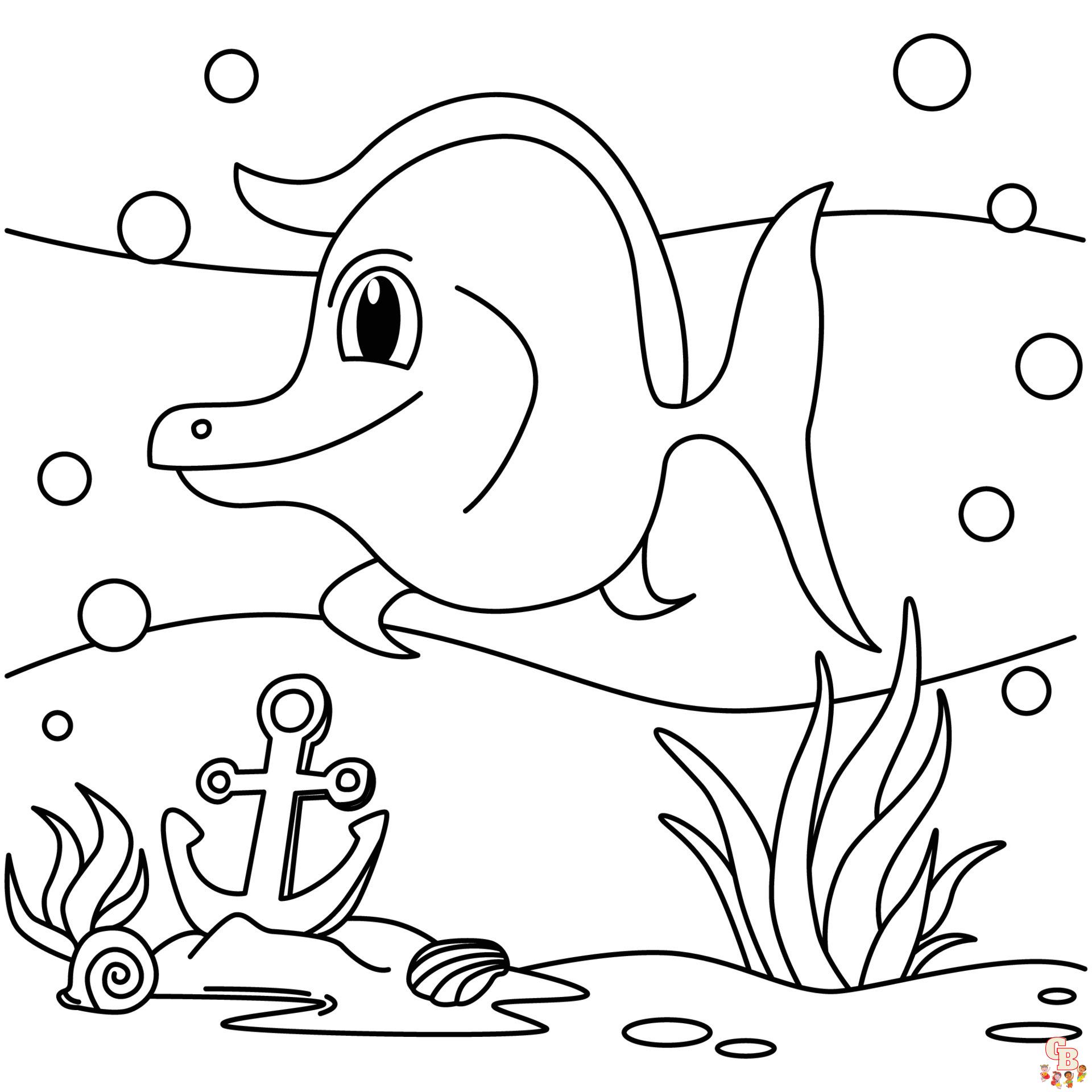 ausmalbilder kostenlosLustige Cartoon Fische 1