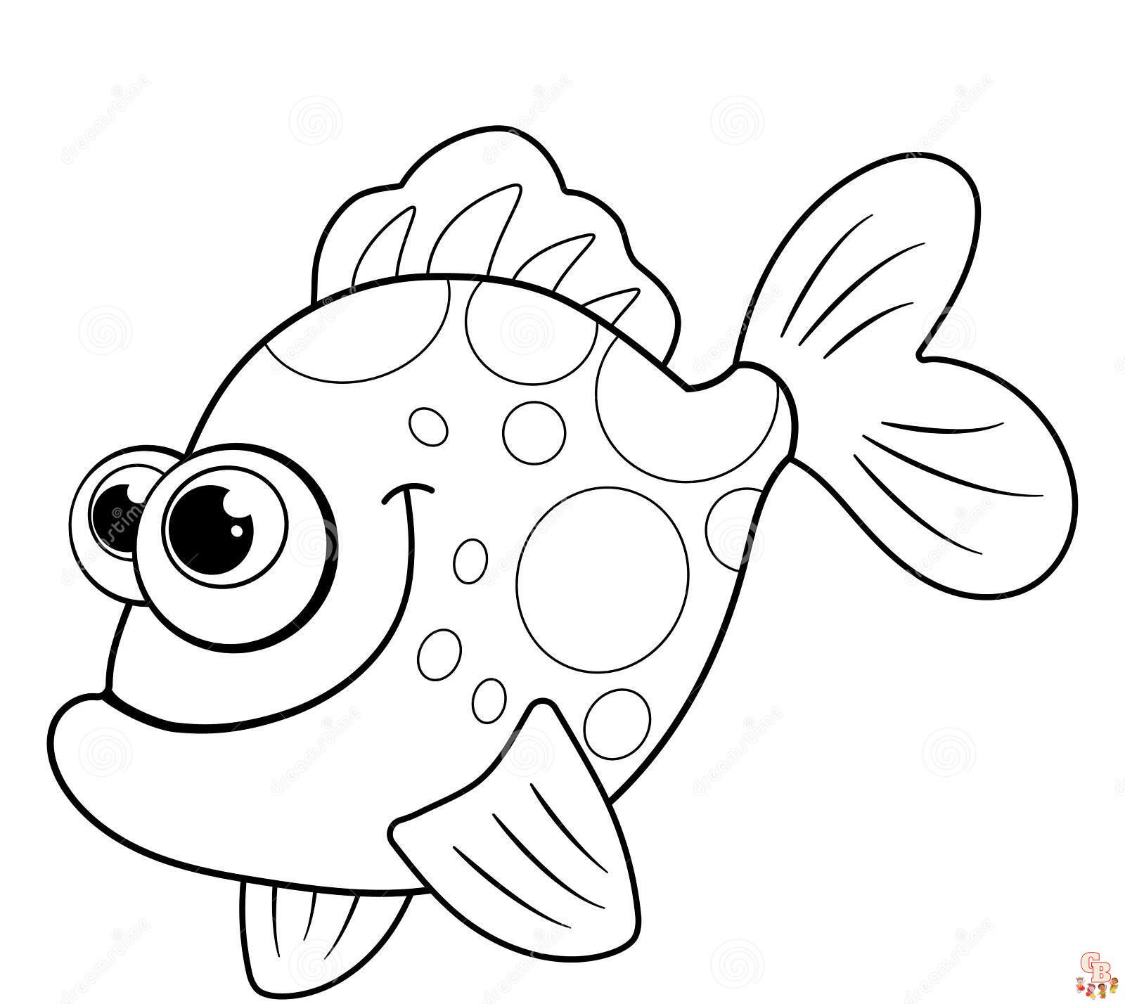 ausmalbilder kostenlosLustige Cartoon Fische 2