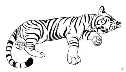 ausmalbilder kostenlosschlafender Tiger