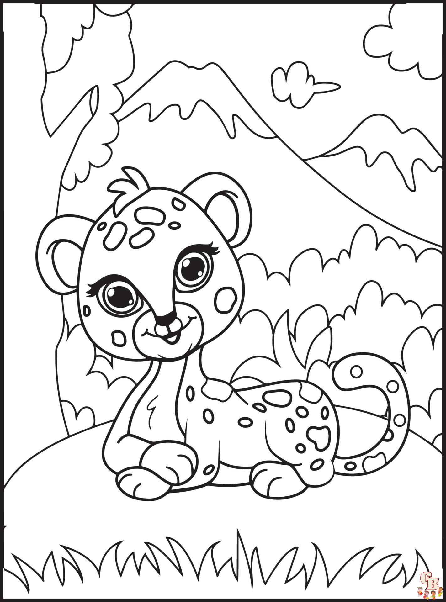 wild animal coloring pages for kids vector