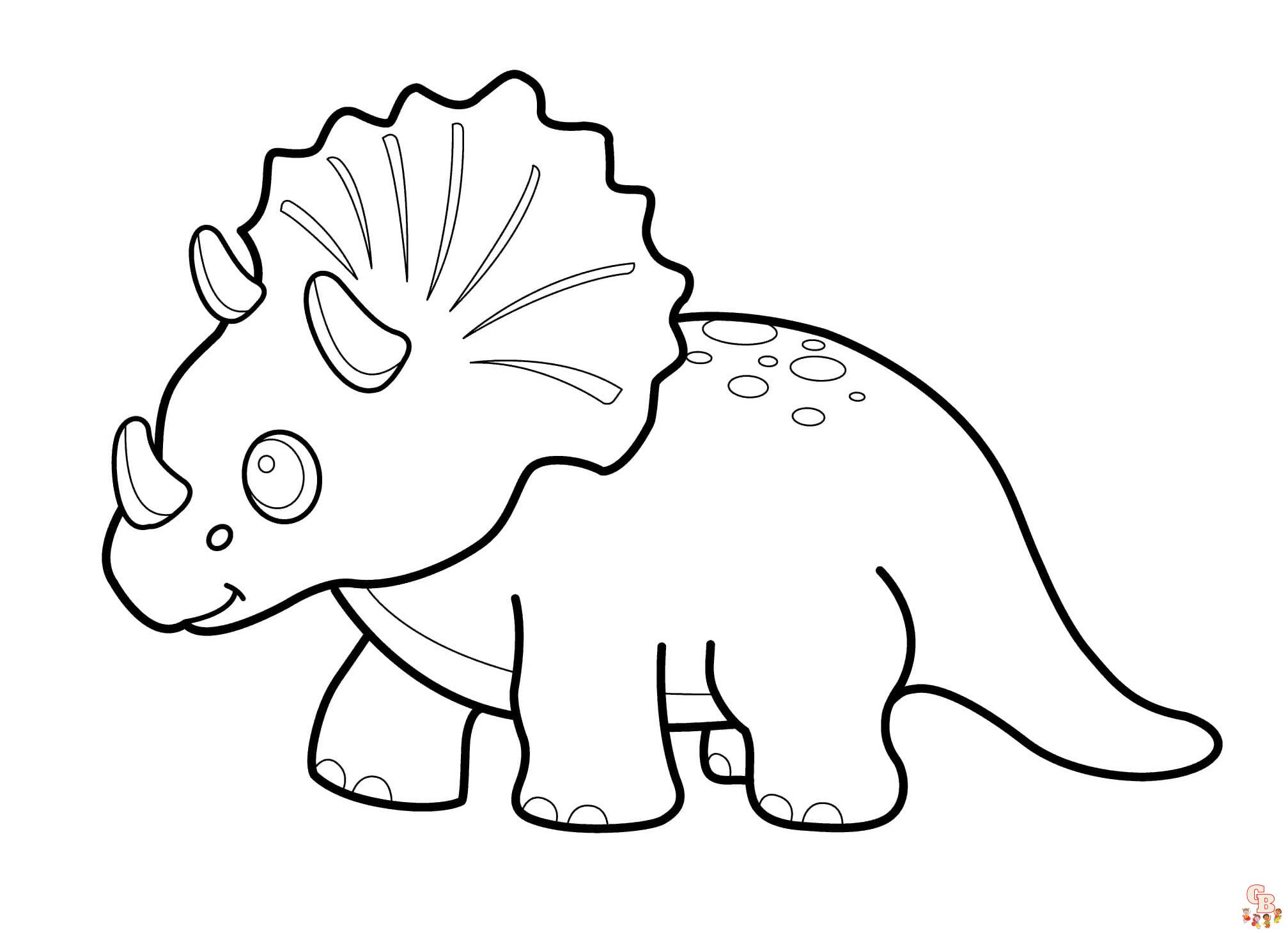 Triceratops Ausmalbilder fuer Kinder
