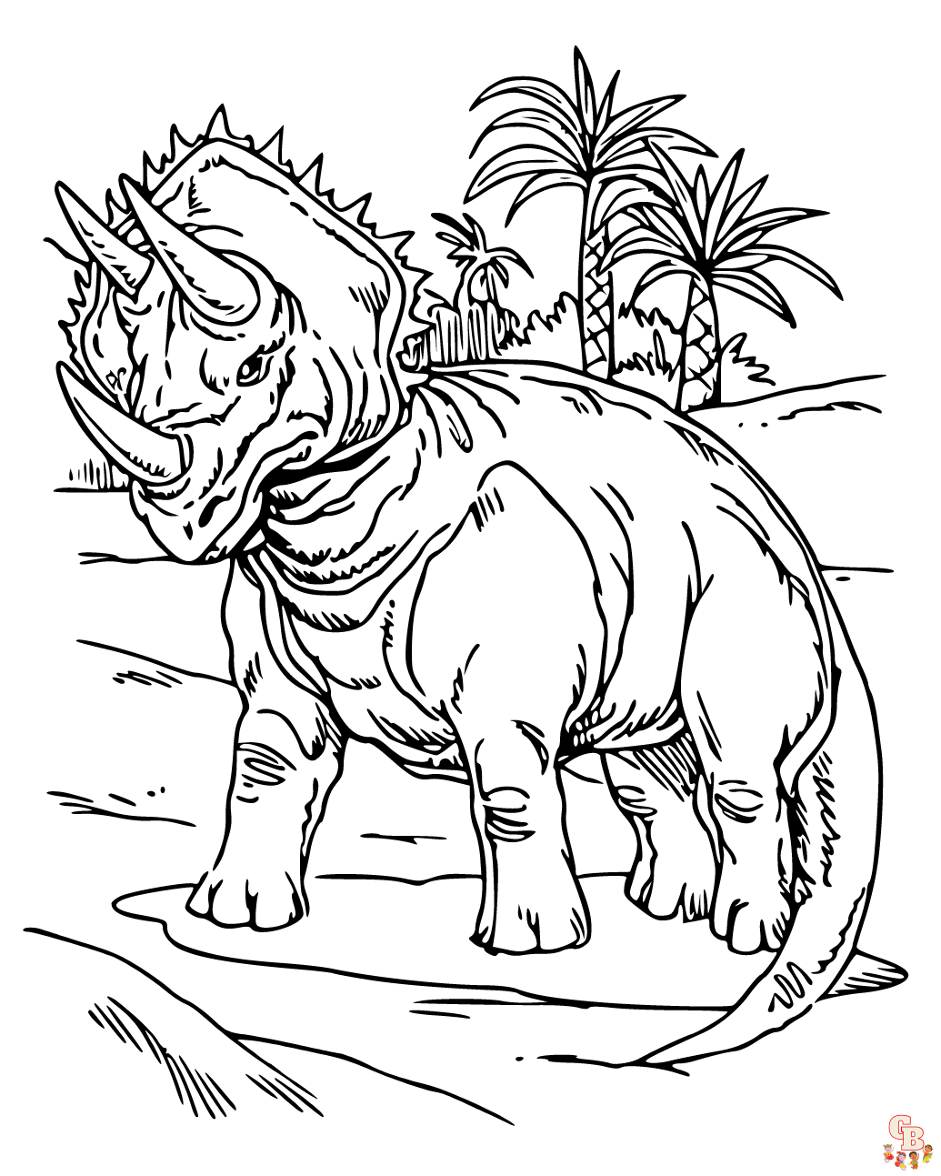 Triceratops einfache ausmalbilder