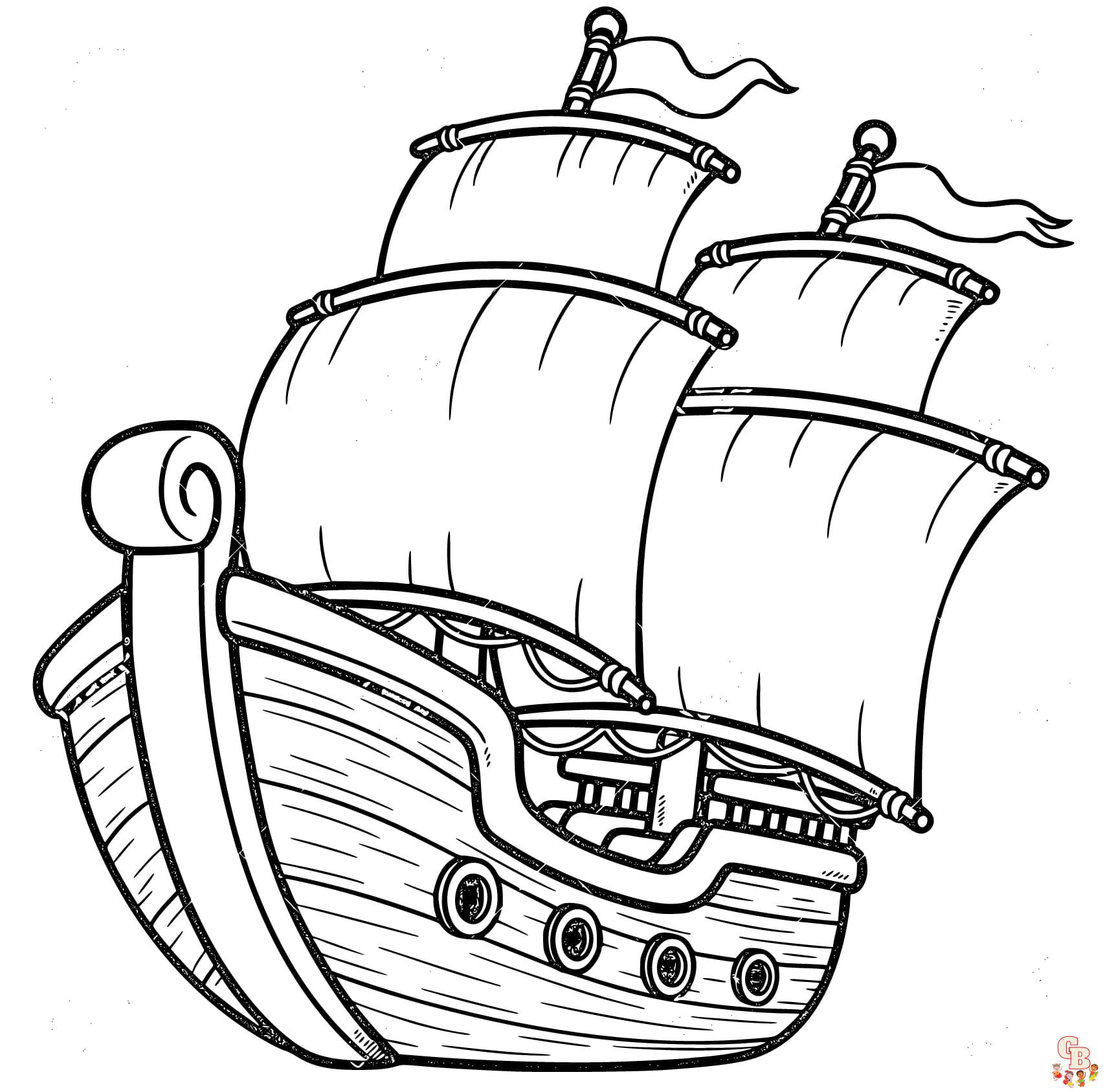 ausmalbild piratenschiff
