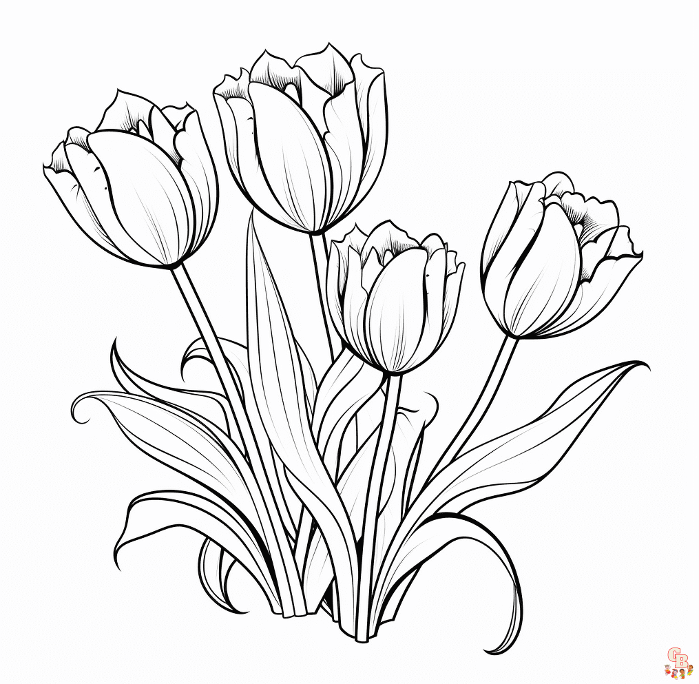 ausmalbild tulpen