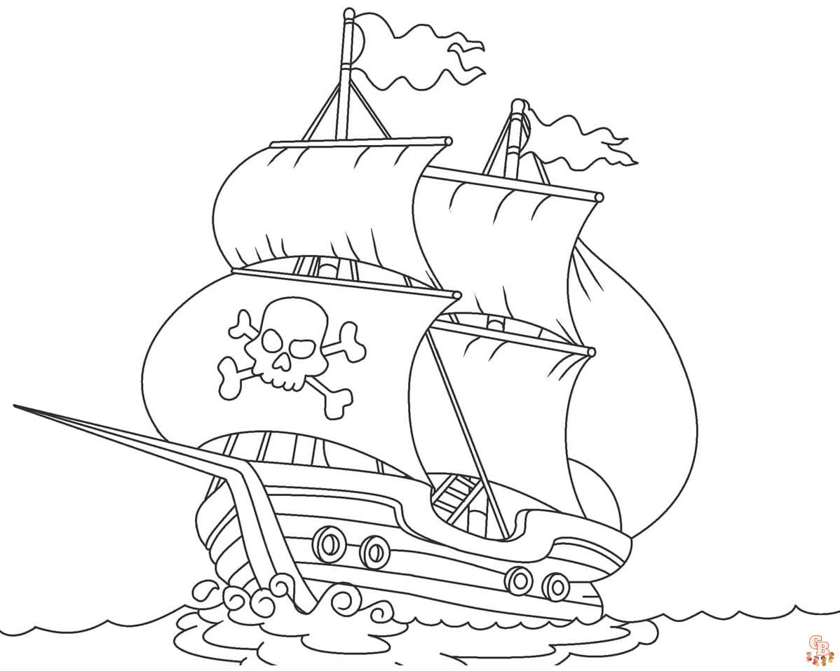 piratenschiff Ausmalbilder fuer Kinder kostenlos