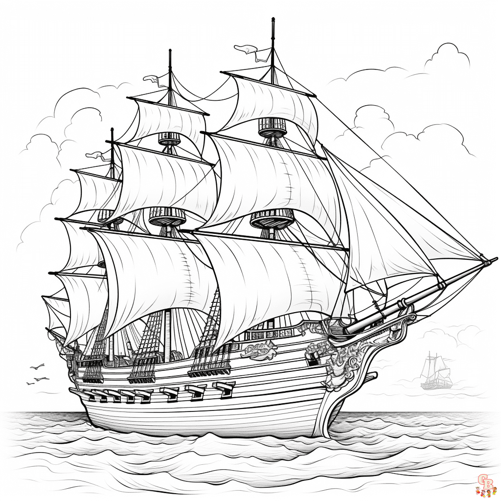 piratenschiff ausmalbild