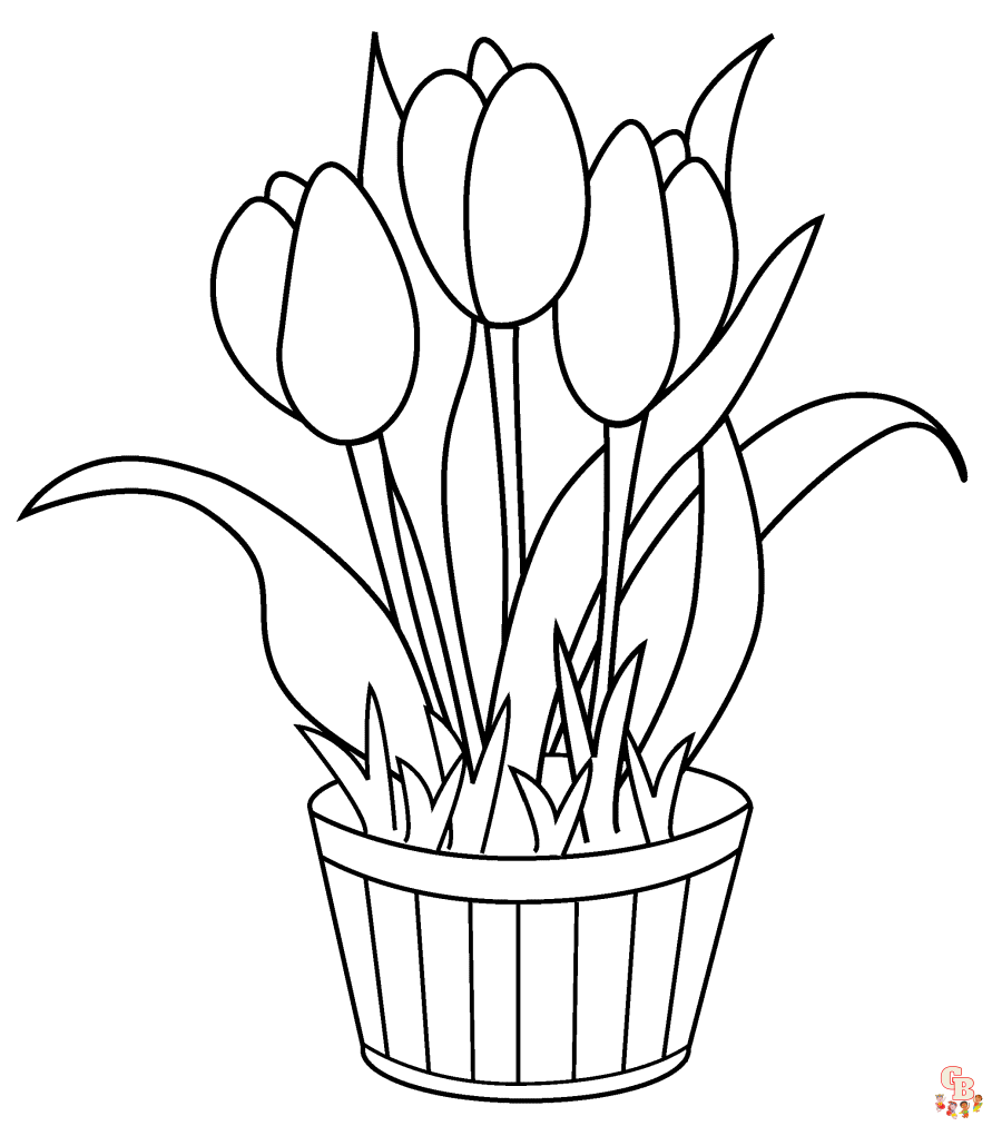 tulpen einfache ausmalbilder