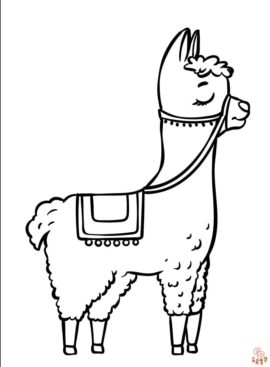 Lamas einfache ausmalbilder