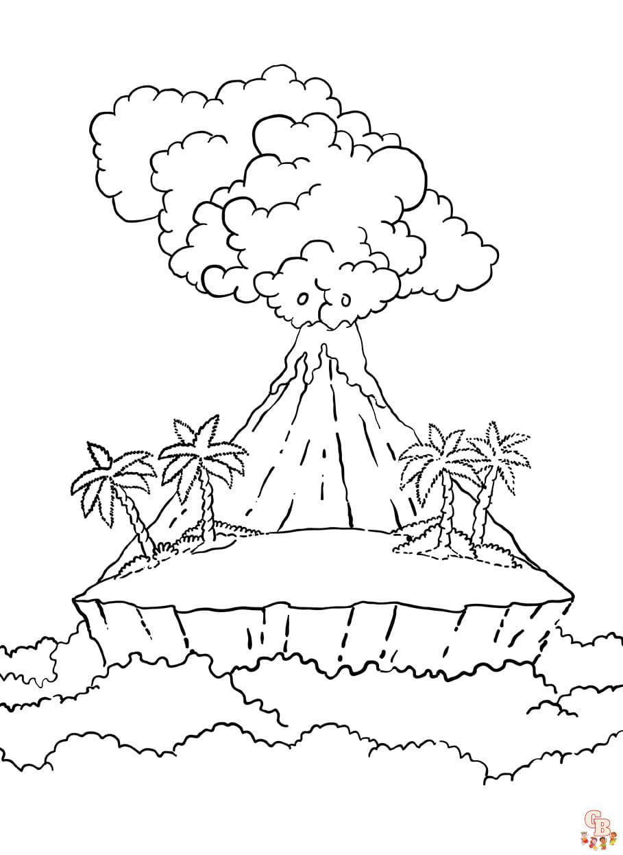 ausmalbild vulkan