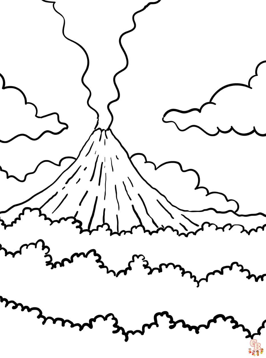 ausmalbilder vulkan