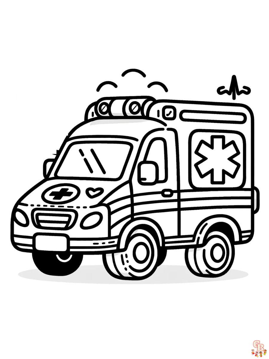 Kostenlose Malvorlagen fuer Krankenwagen zum Ausdrucken