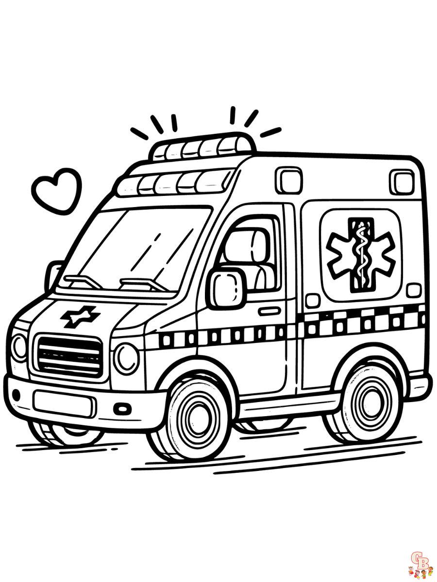 krankenwagen Ausmalbilder fuer Kinder kostenlos