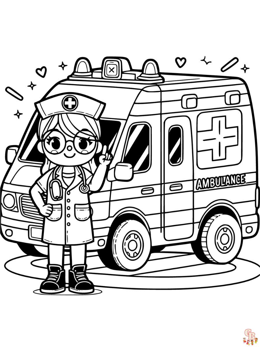 krankenwagen ausmalbil