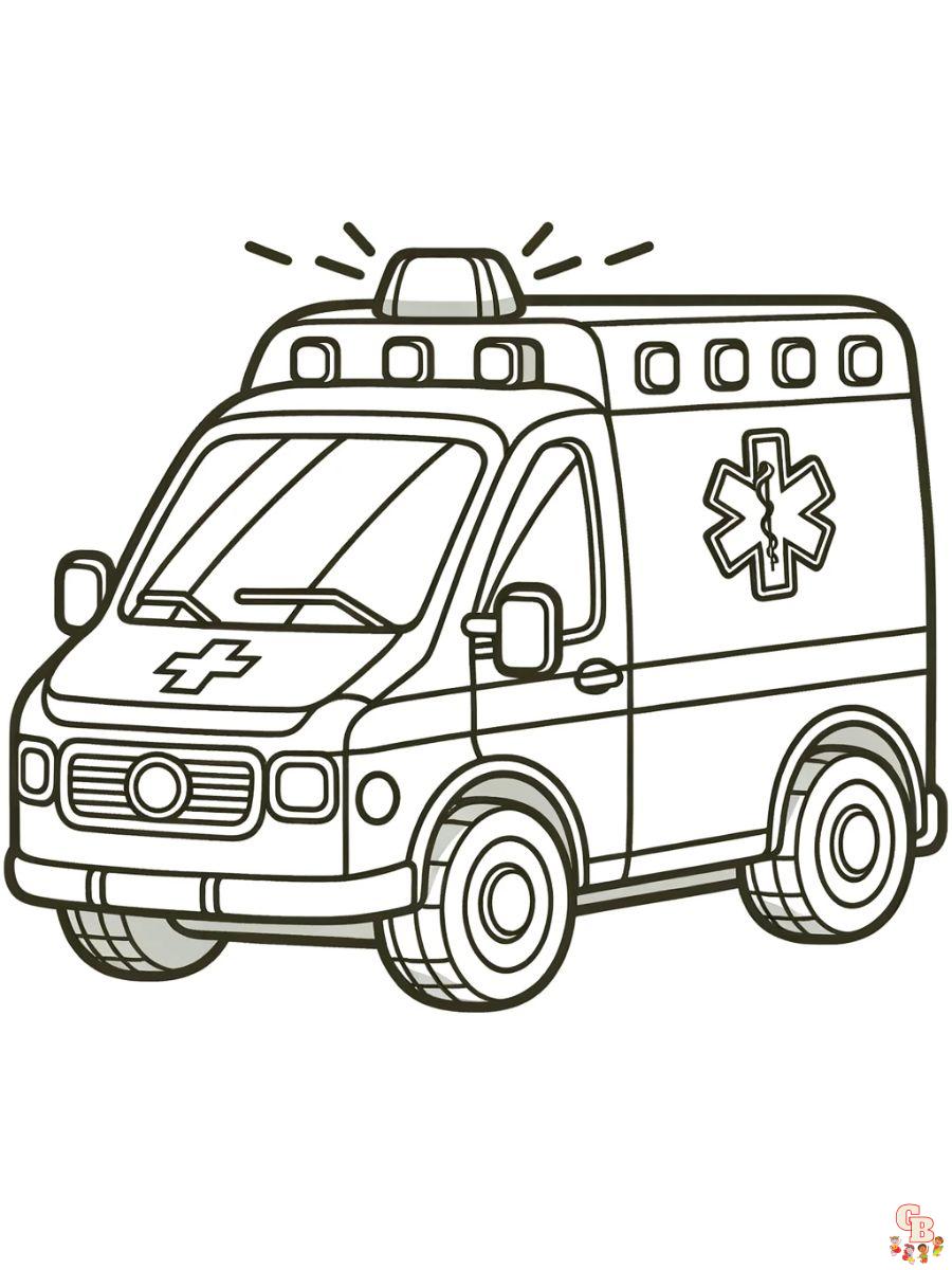 krankenwagen einfache ausmalbilder